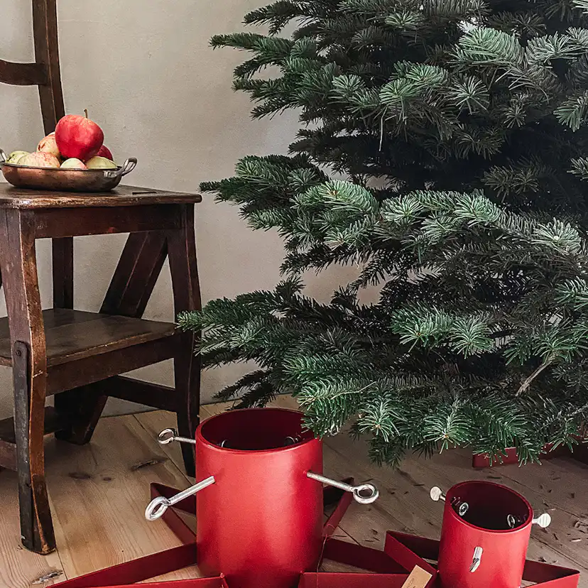 Julgransfot Stand Star - Röd Röd