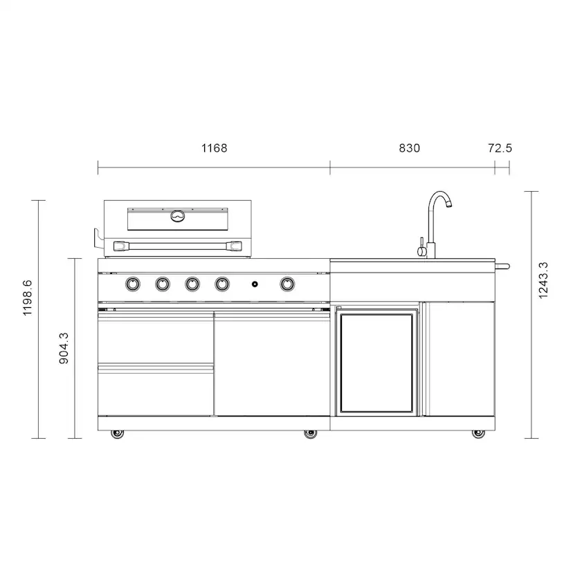Fristående utekök Myoutdoorkitchen Pure Compact Black