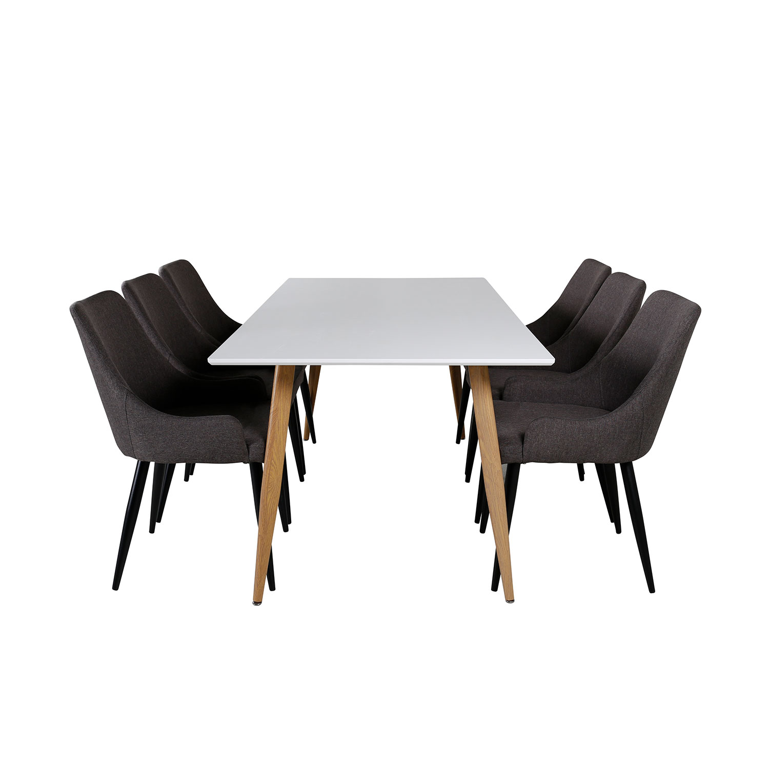 Matgrupp Venture Home Polar med 6 Plaza stolar Mörkgrå