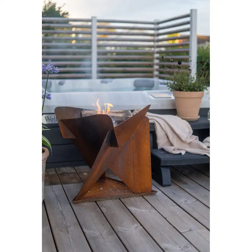 Eldfat Jabo Triangel Inkl Fat Corten 64x64x54 cm