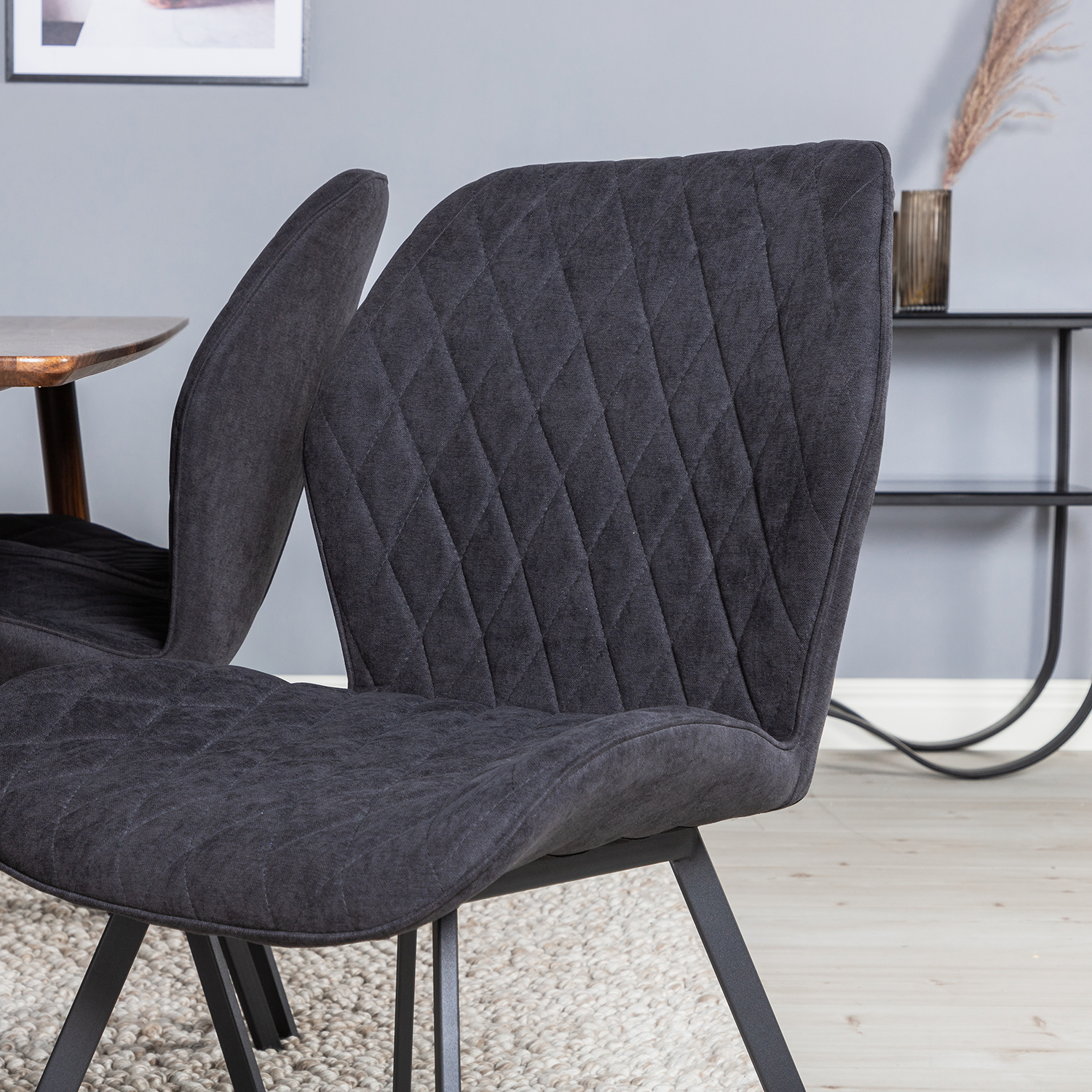 Polar Dining Table 180 cm+Gemma  Dining Chair Valnöt/Svart