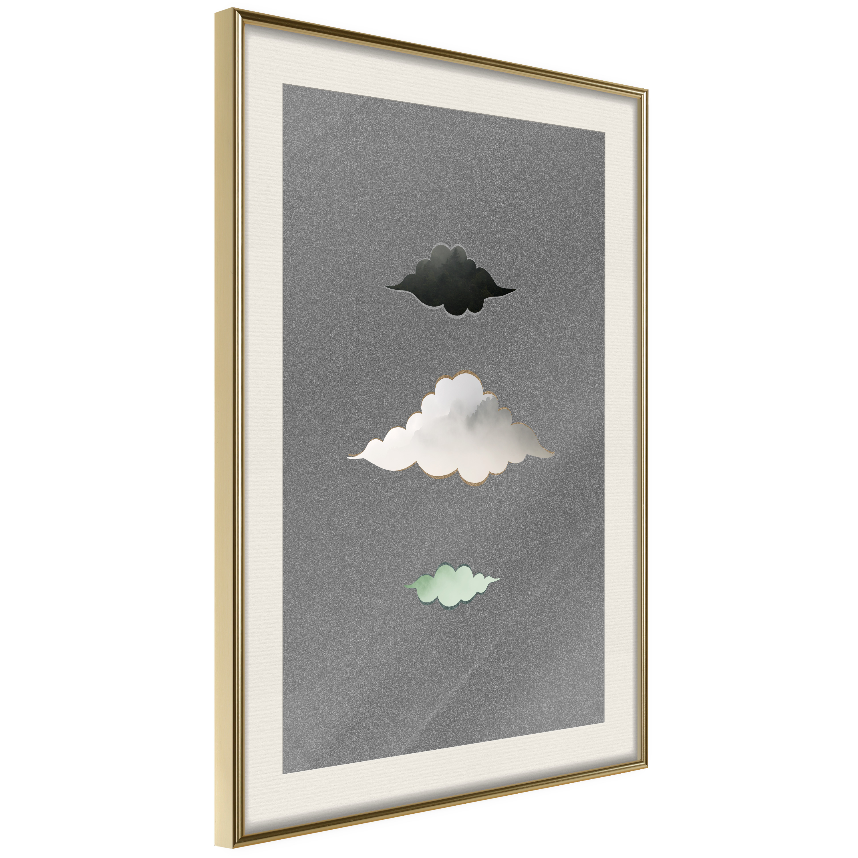 Affisch - Cumulonimbus [Poster] 30x45 Guld ram med passepartout, 30x45 cm