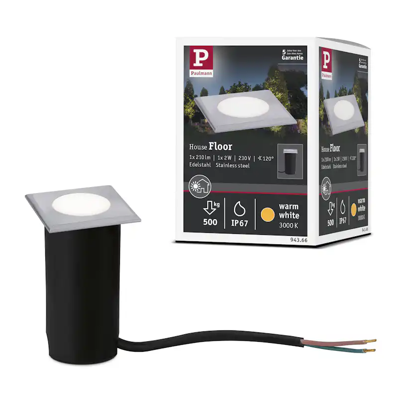 LED Infälld Markbelysning Paulmann House Kvadrat IP67 230V