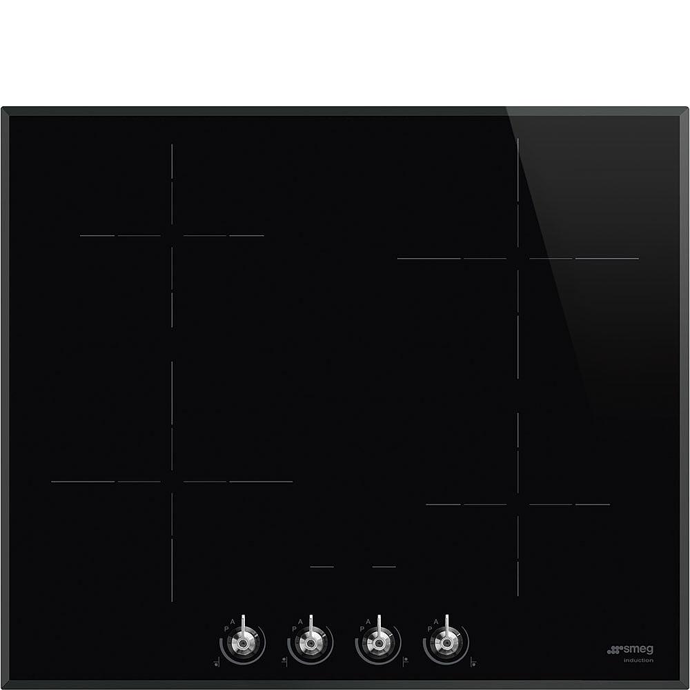 Induktionshäll Smeg Classic SI364BM Svart med Facettslipad Kant och 4 Zoner