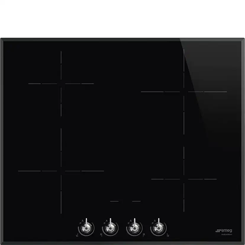 Induktionshäll Smeg Classic SI364BM Svart med Facettslipad Kant och 4 Zoner