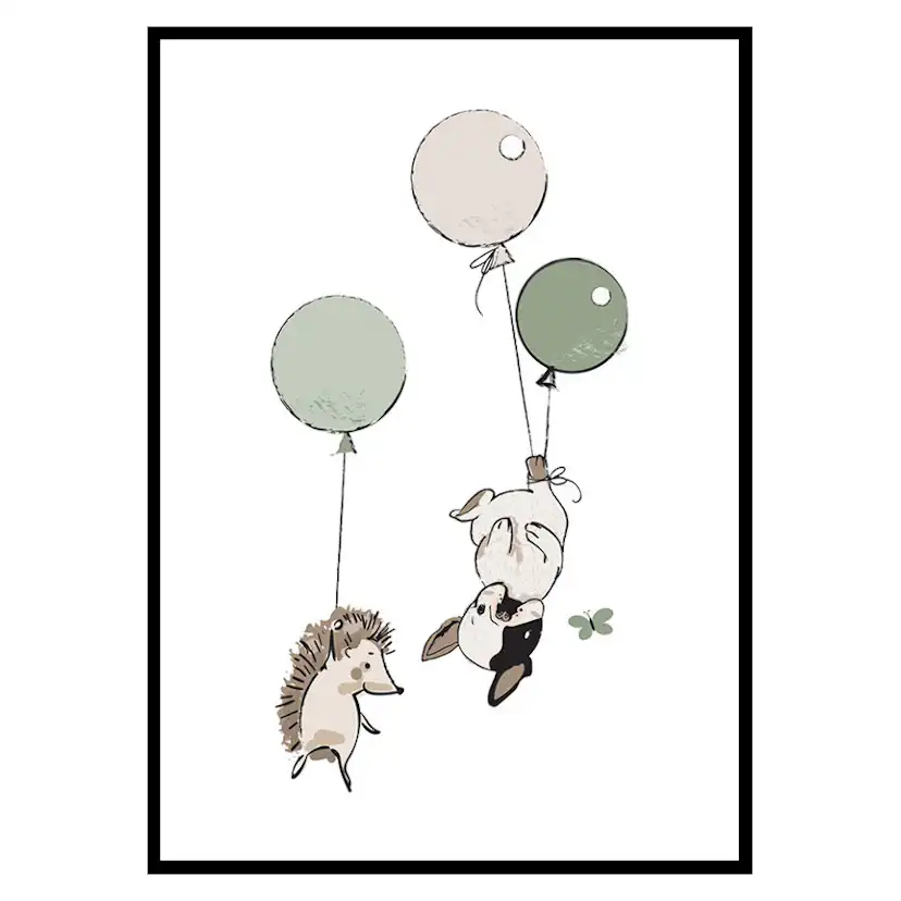 Poster Gallerix Animals And Balloons No2