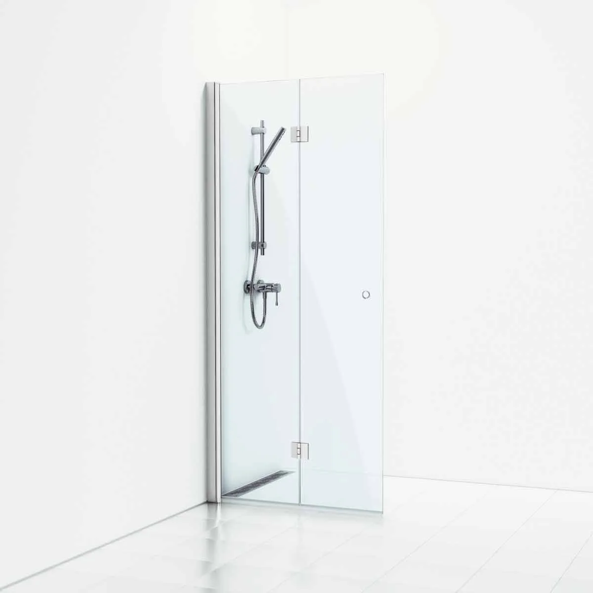 Duschvägg Skoga Vikbar 87x3x198 Alu Matt/Klarglas Intht 87x3x198, Alu Matt/Klarglas Integrerat handtag