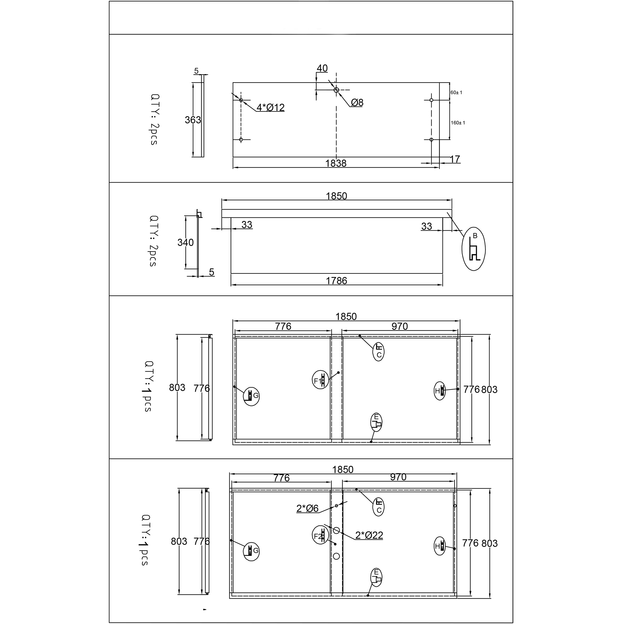 Duschkabin Bathlife Betrakta 90x90 Rund C/W Klarglas