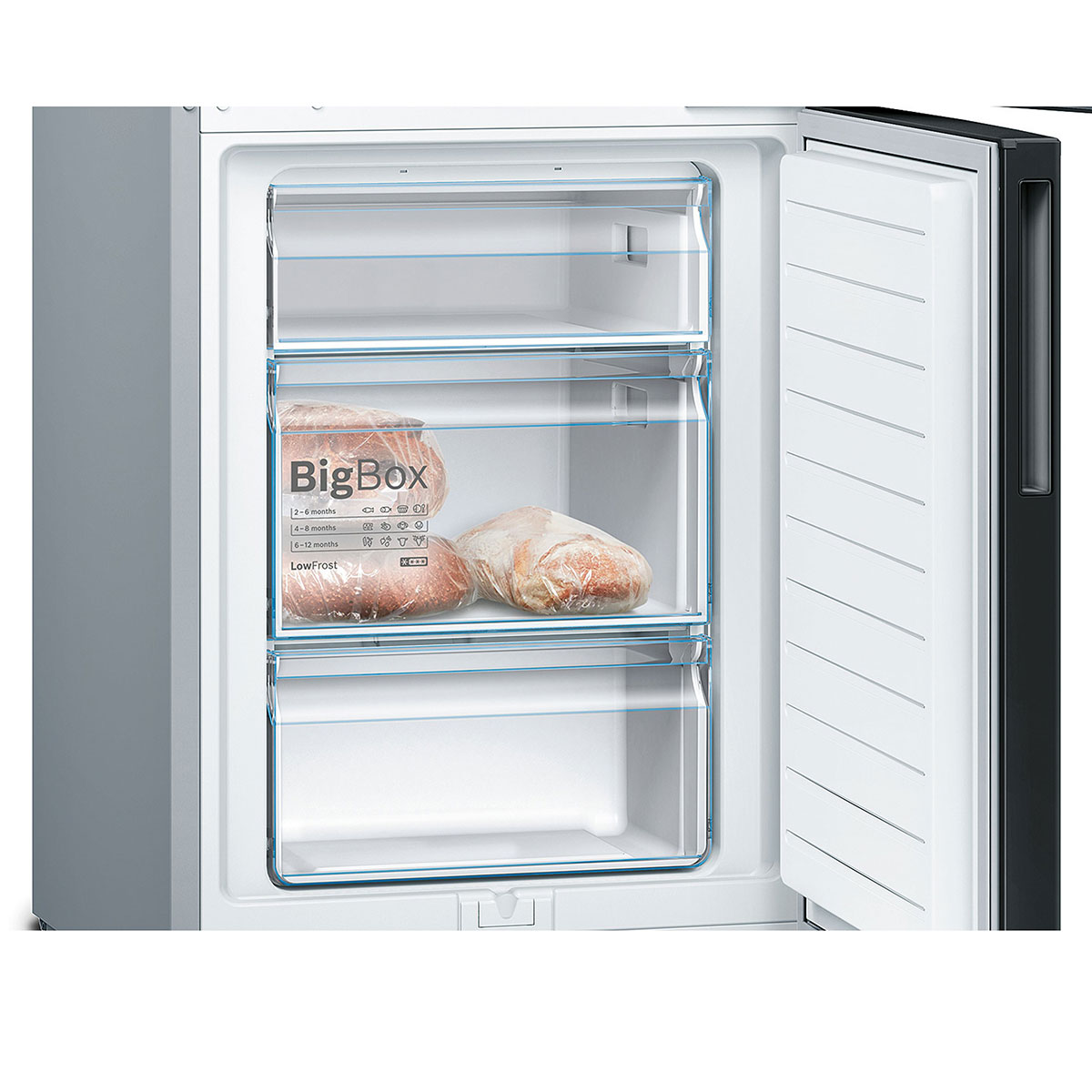 Fristående Kyl/Frys Bosch KGV36VBEAS Serie 4 Svart med LowFrost-teknik