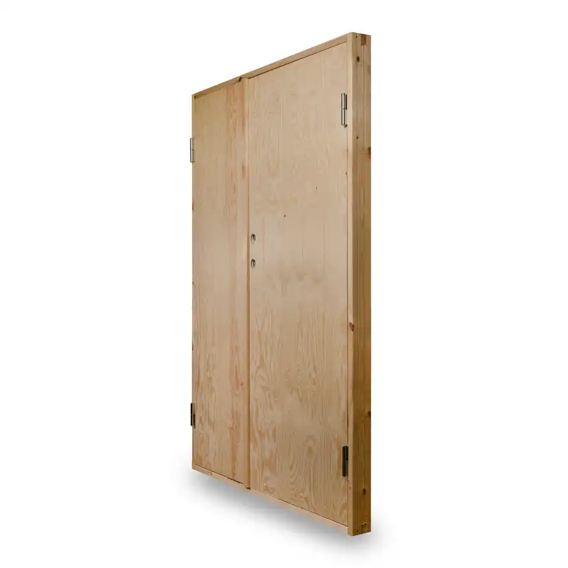 Dubbeldörr Jabo Ljusdal Kallförråd Obehandlad Spårfräst Plywood