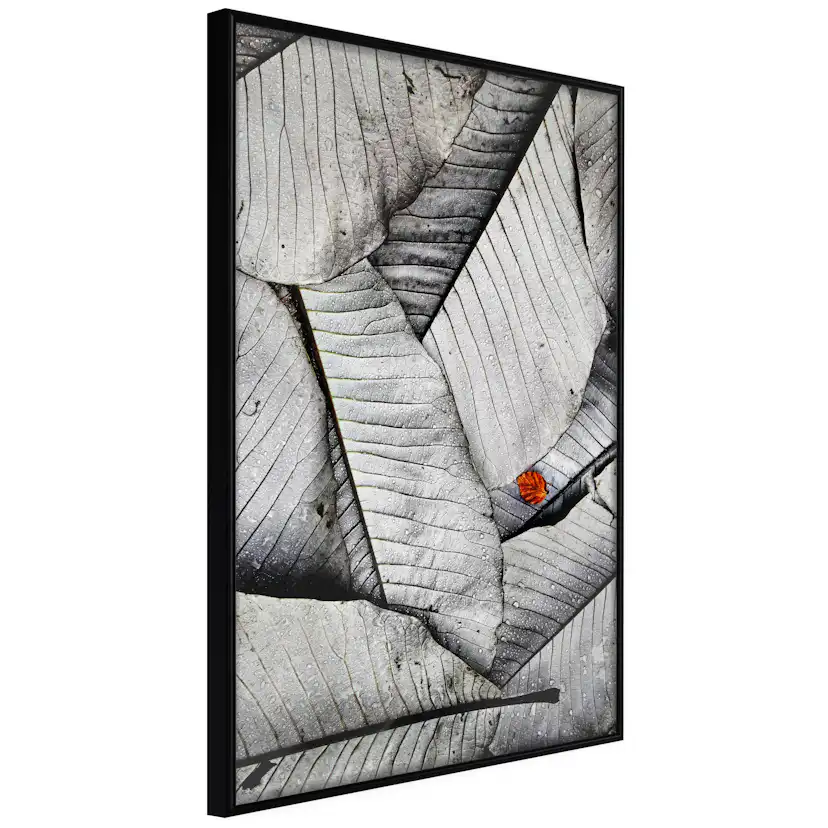 Poster Artgeist Affisch Black And White Leaves