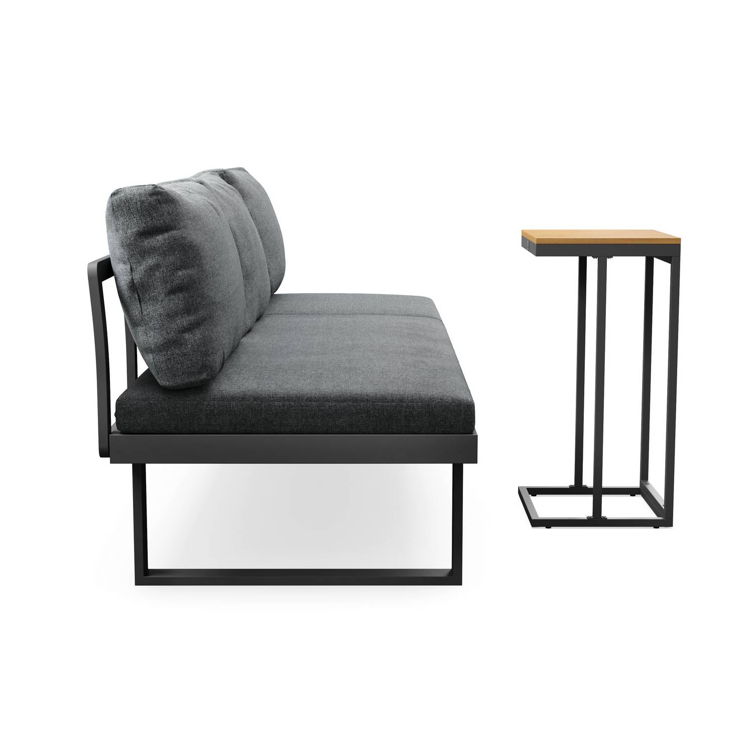 Utesoffa deNoord Samira Fällbar Utesoffa med soffbord - Solsäng i aluminium