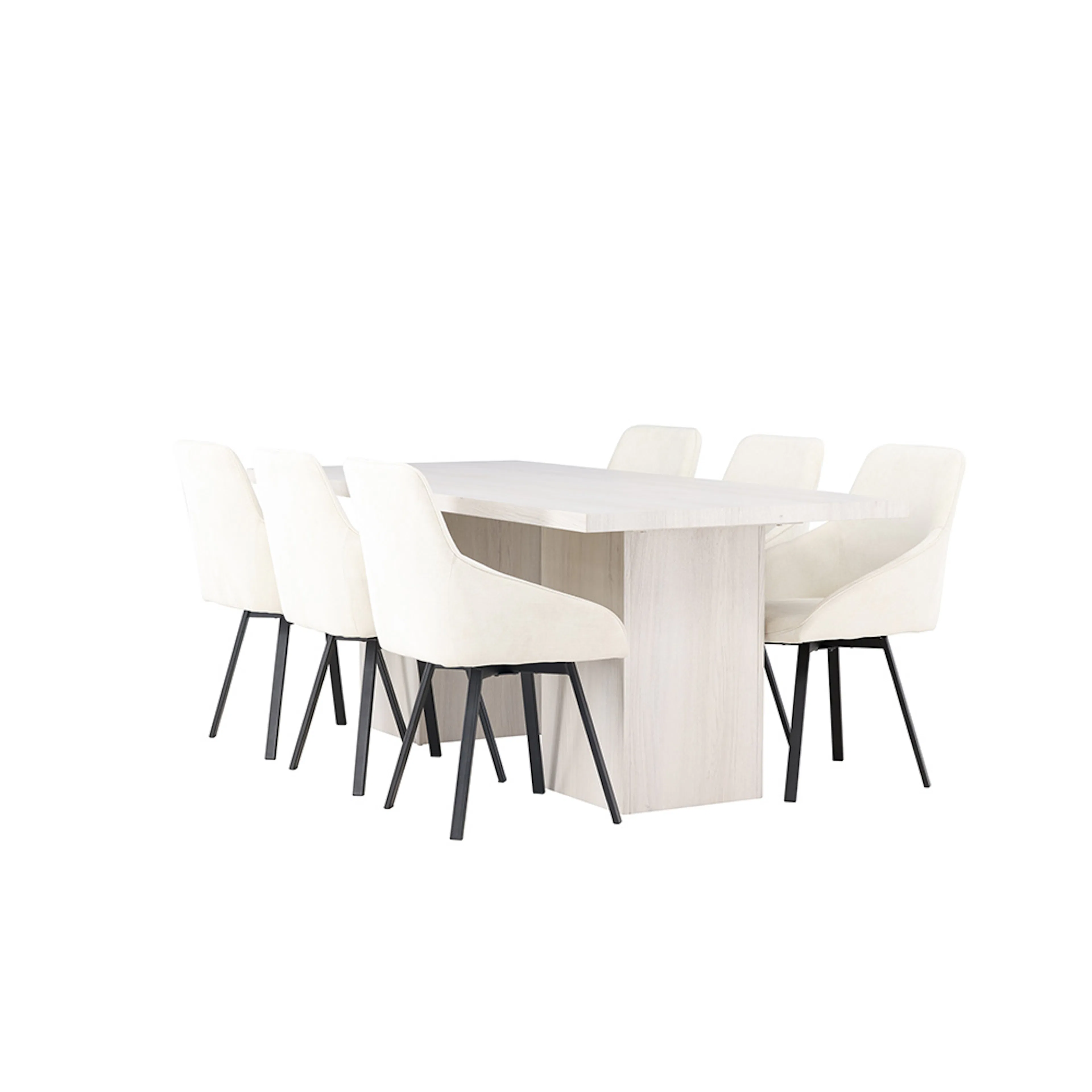 Matgrupp Venture Home Olga med 6 Rosie Stolar Vit/Beige