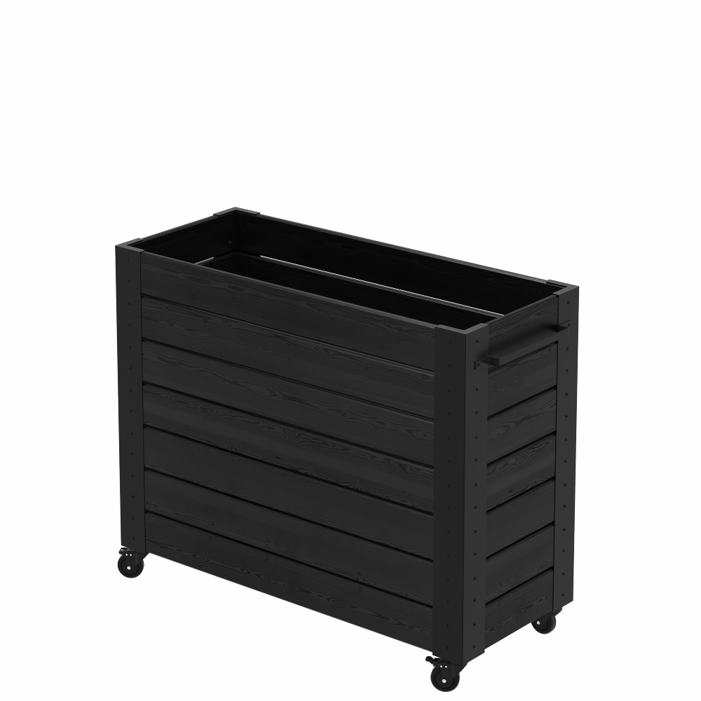 Blomlåda med Hjul PLUS Cubic Svart 120 x 50 x 98 cm