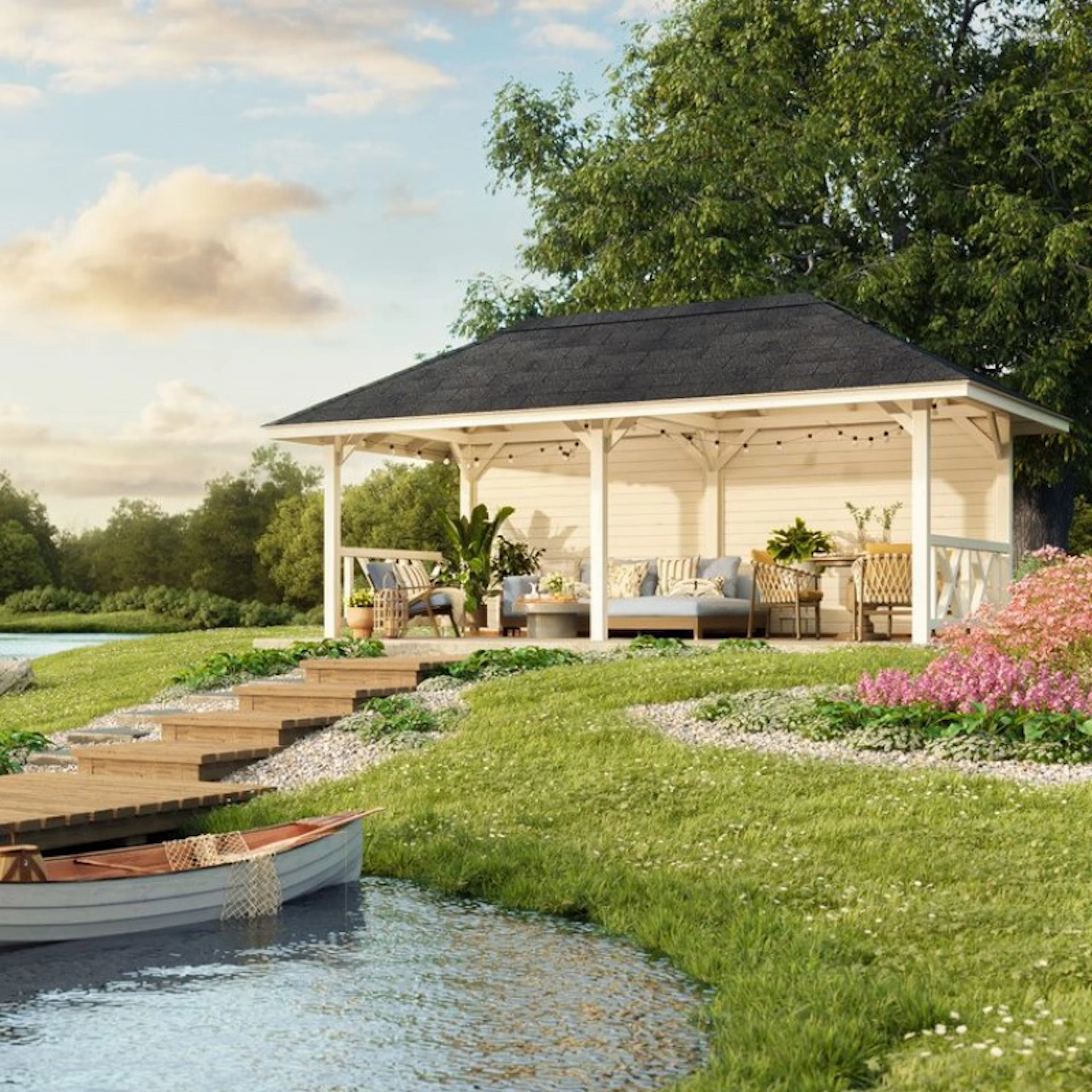 Stuga Palmako Bianca 16,6 m2 Set 2