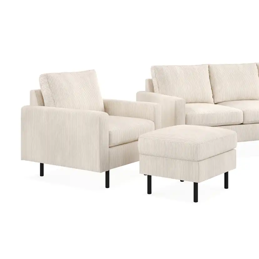 Soffgrupp Scandinavian Choice Peppe 3-sits Vändbar Divan med Fåtölj och Fotpall