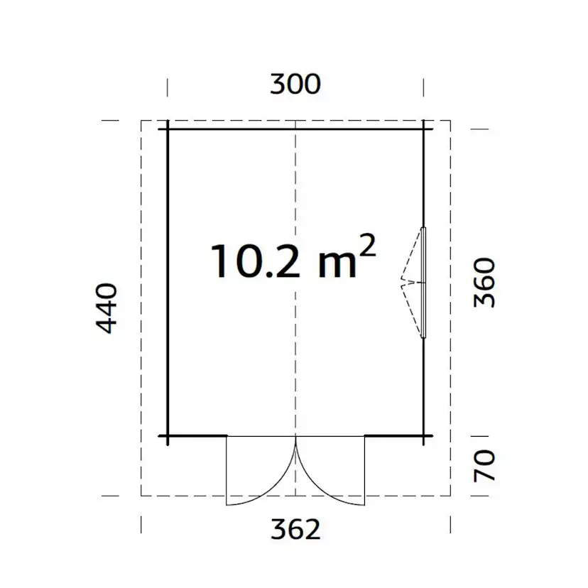 Stuga Palmako Sally 10,8 m2