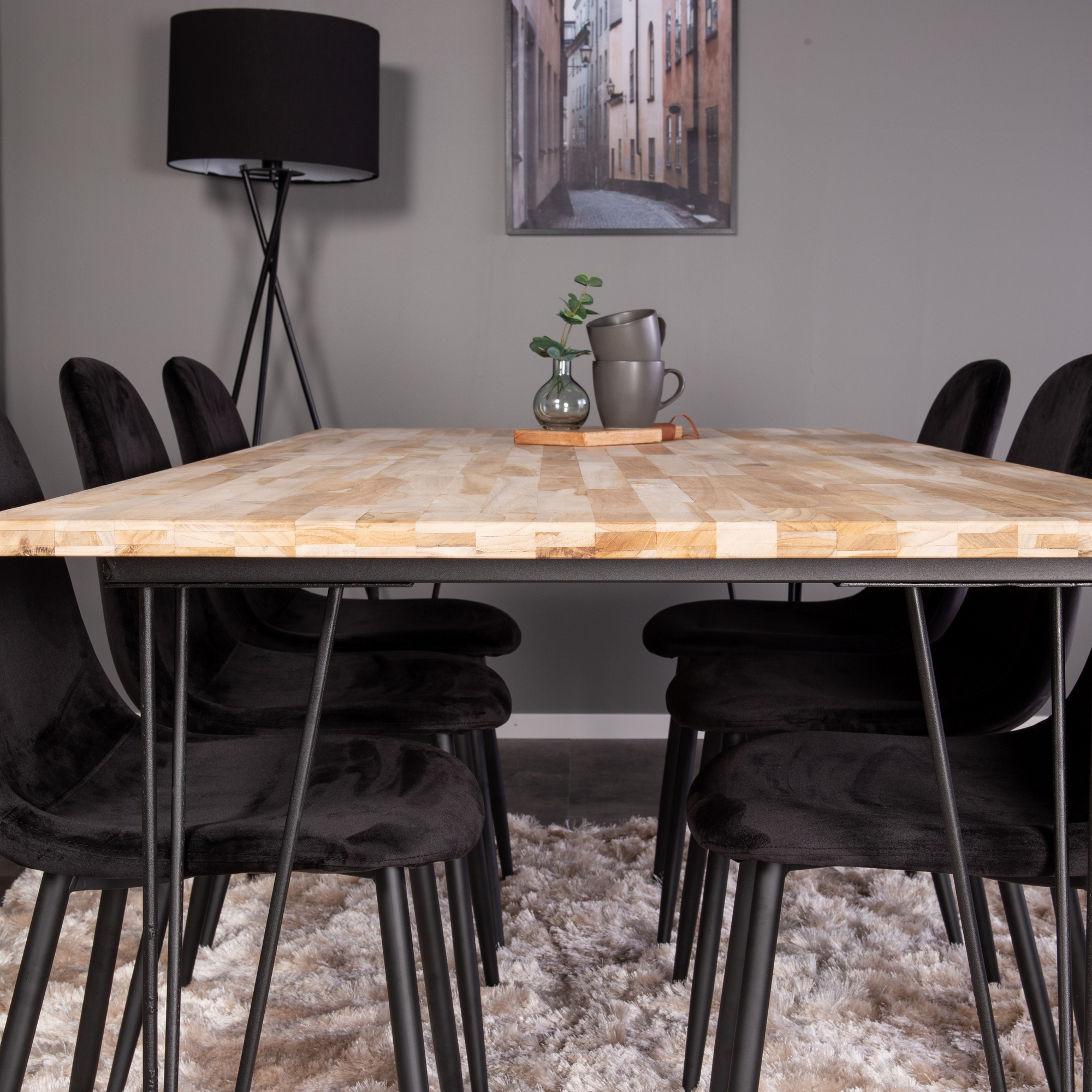 Matgrupp Venture Home Bim med 6 Pobbie Stolar Sammet