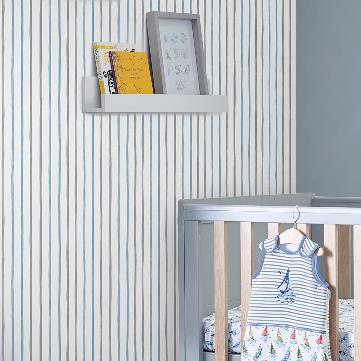 Tapet Laura Ashley Painterly Stripe Blå 119863