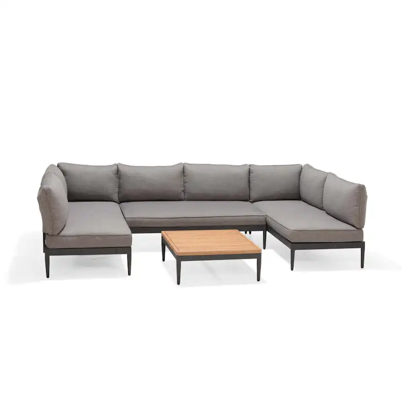 Loungegrupp LifestyleGarden TOPAZ U-set 1: vänster/höger 2-sitssoffa x 3 + soffbord 73 cm