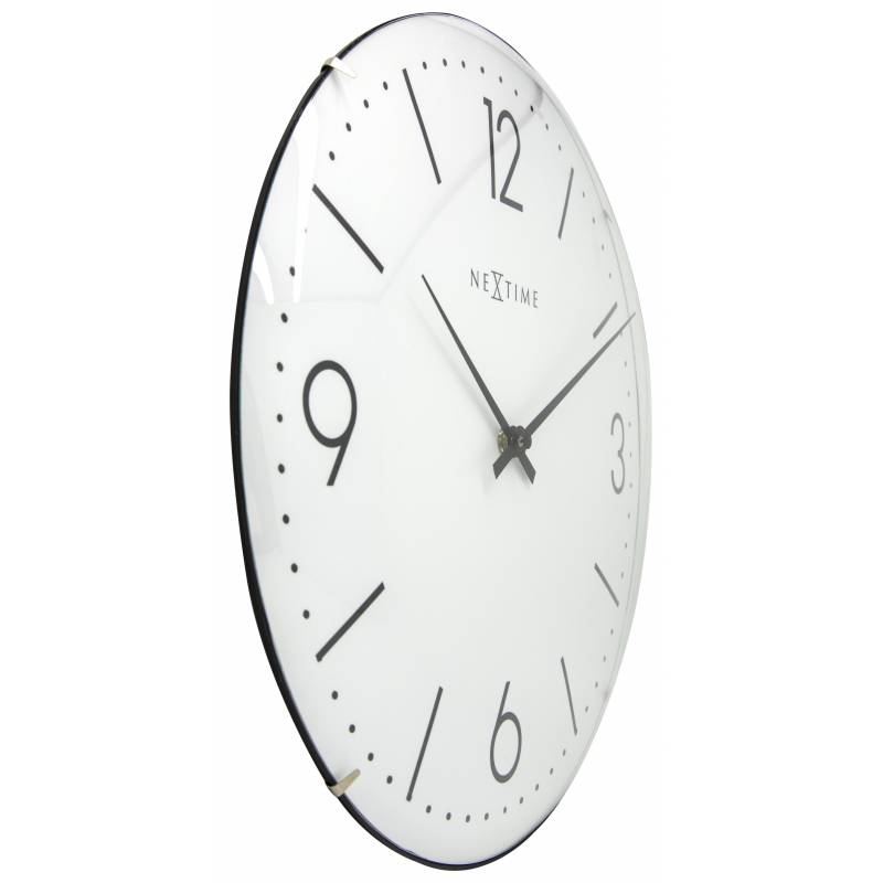 Väggklocka - Basic Dome, Vit/Glas Vit