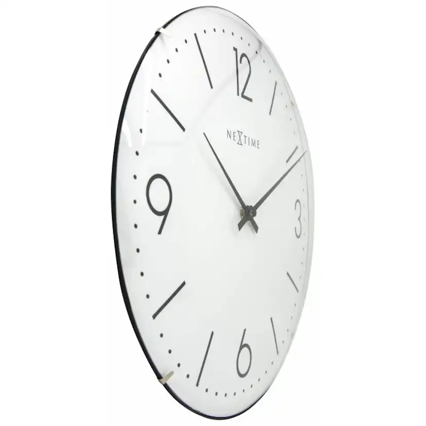 Väggklocka - Basic Dome, Vit/Glas Vit