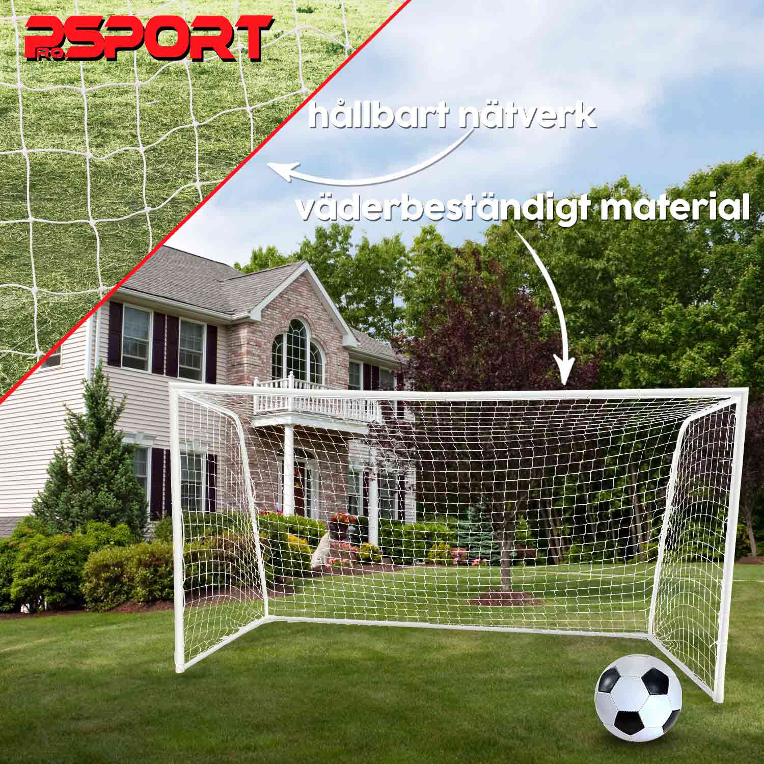 Fotbollsmål ProSport Robust med Ram i Stål 210x150x50 cm