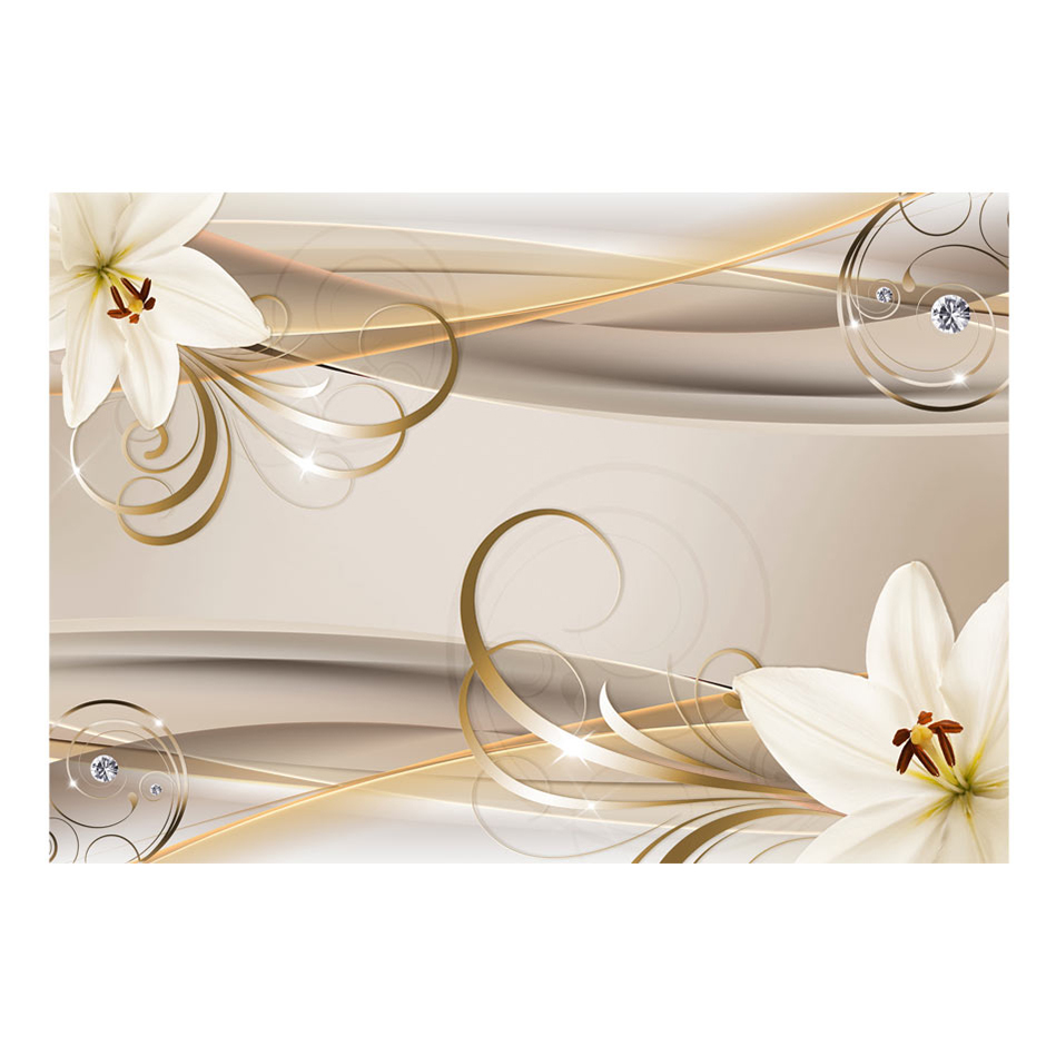 Lilies and The Gold Spirals 200x140 Storlek: 200x140 cm