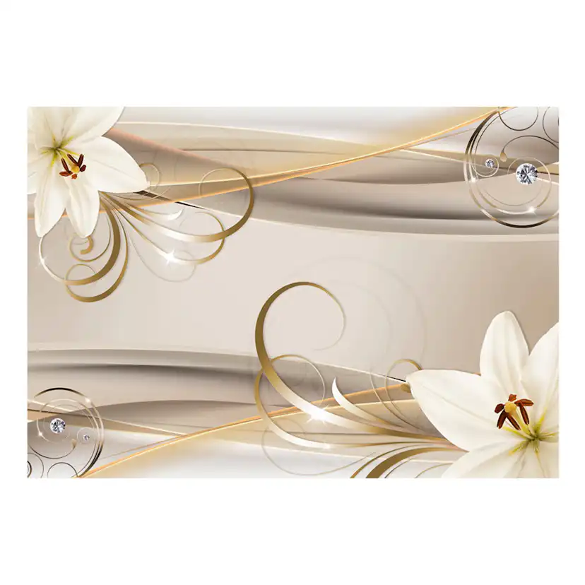 Lilies and The Gold Spirals 200x140 Storlek: 200x140 cm