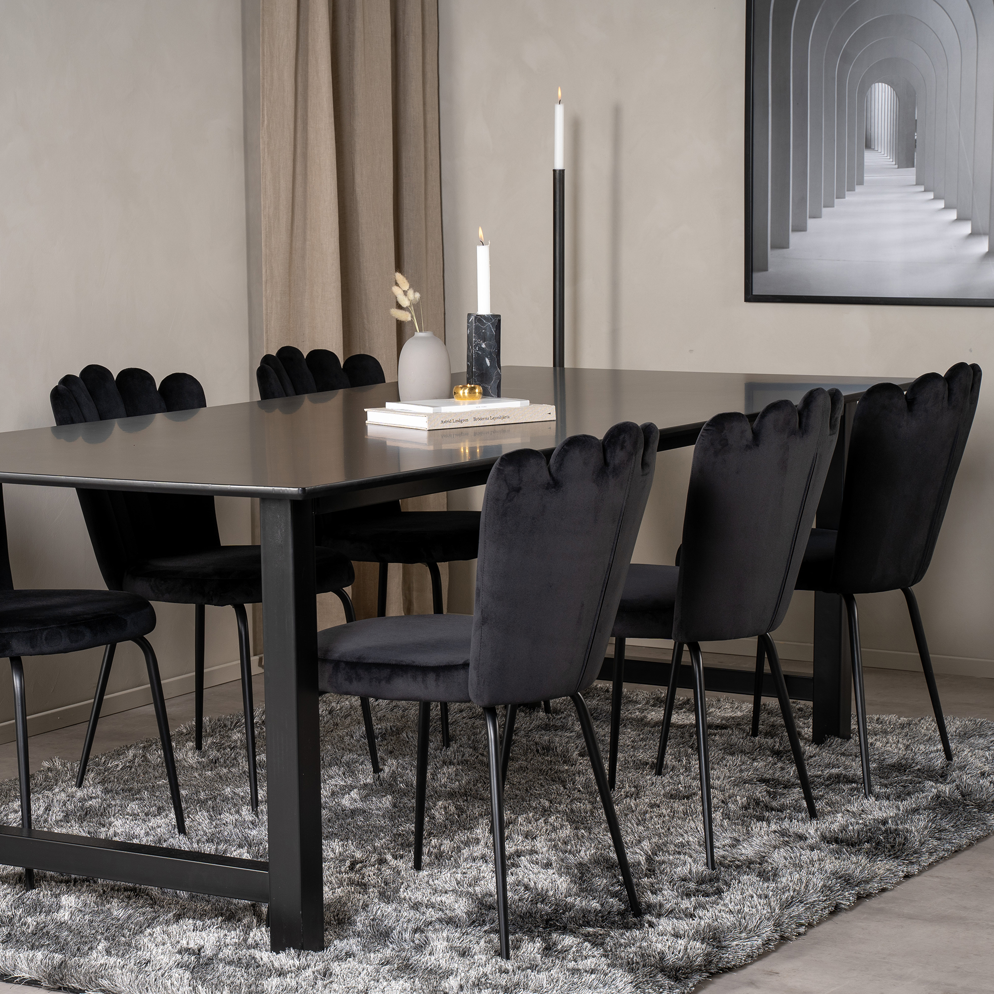 Matgrupp furniture/fashion Clara med 6 Limhamn Light Stolar
