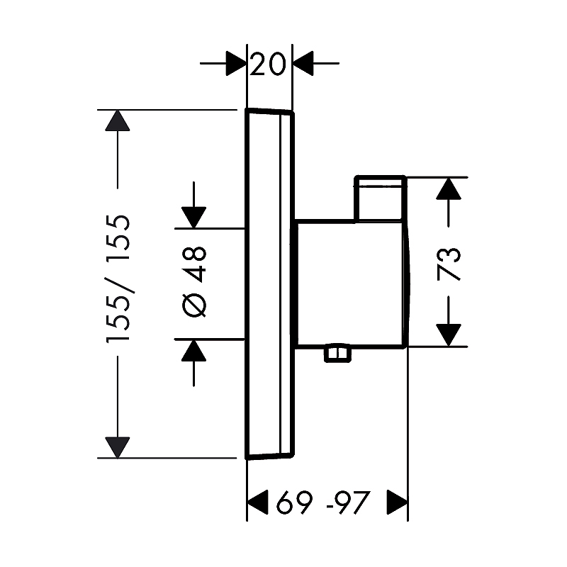 Inbyggnadstermostat Hansgrohe ShowerSelect Highflow
