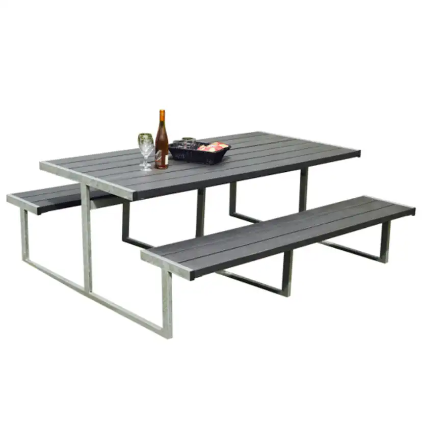 Picknickbord Hortus Nonwood Antracit Galvaniserad Ram Njord