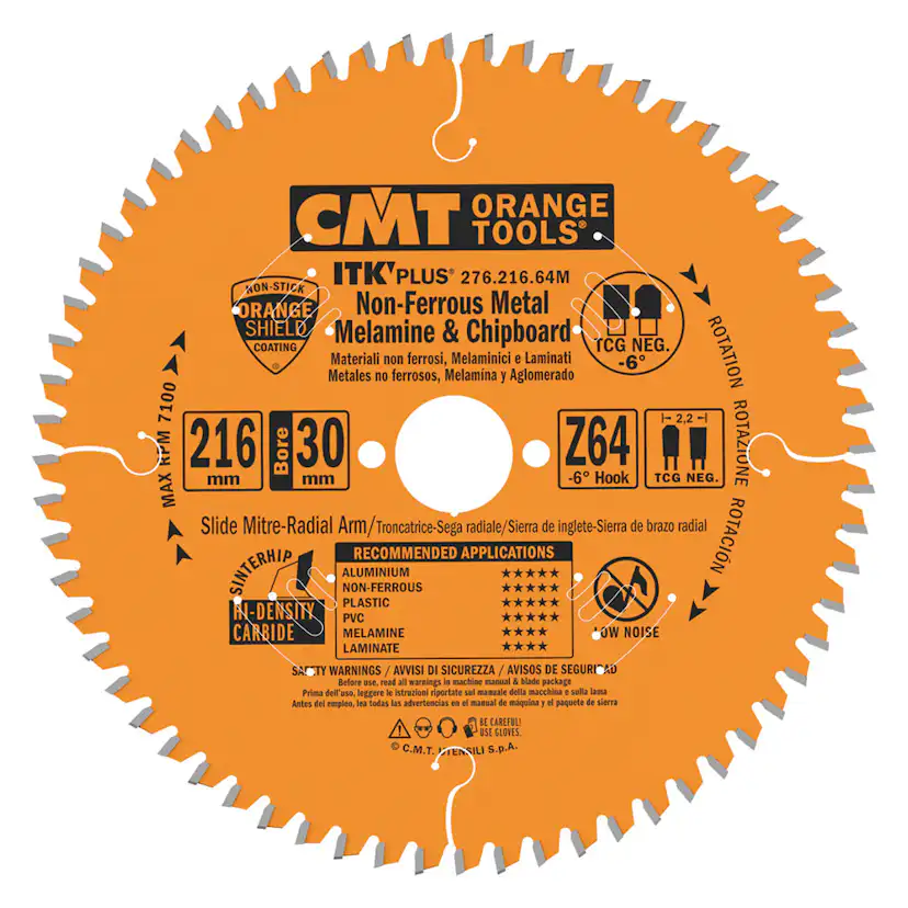 Sågklinga CMT Orange Tools fintandad NE Neg Alu/Plast
