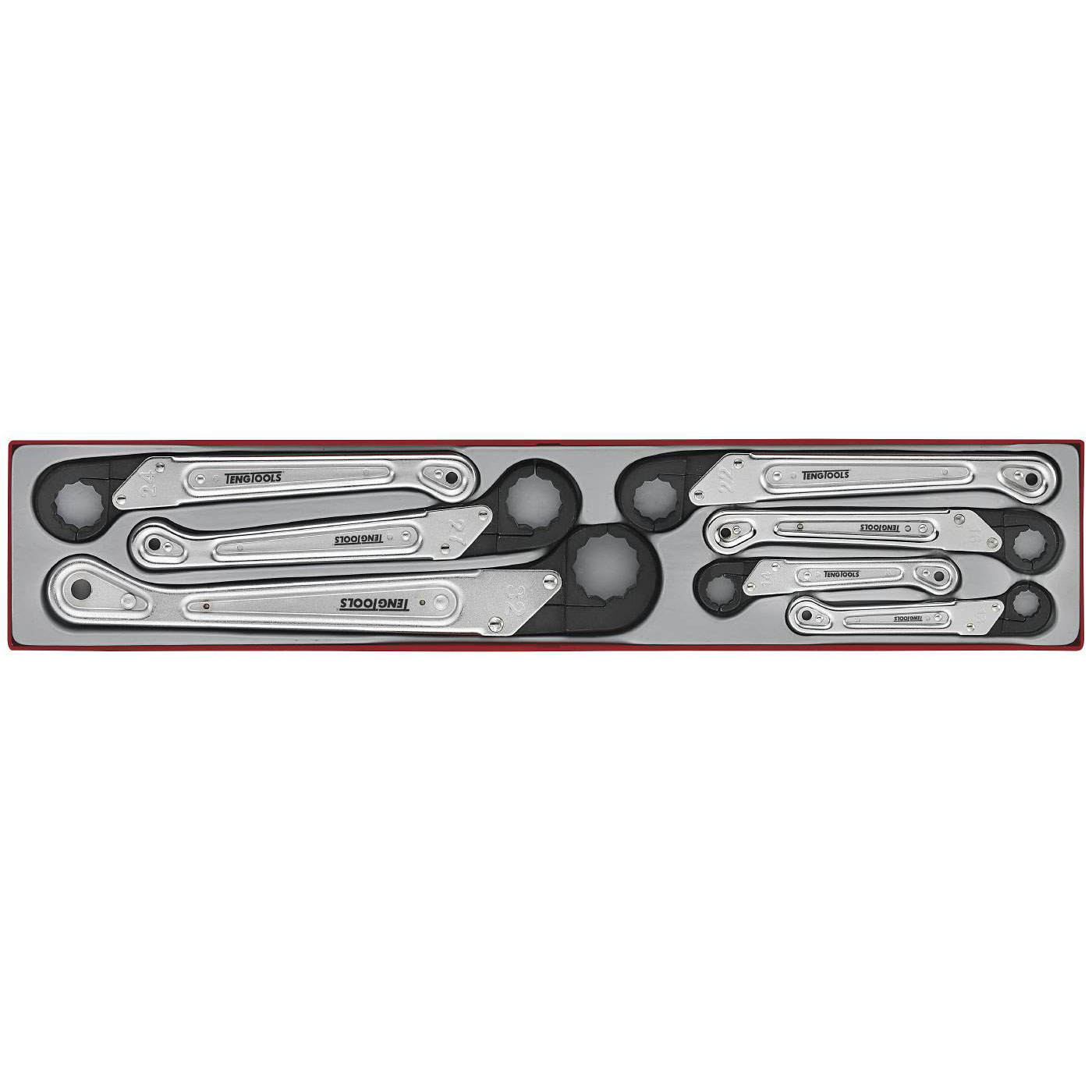 Öppningsbara ringspärrnycklar 7 delar Teng Tools TTXQRS07