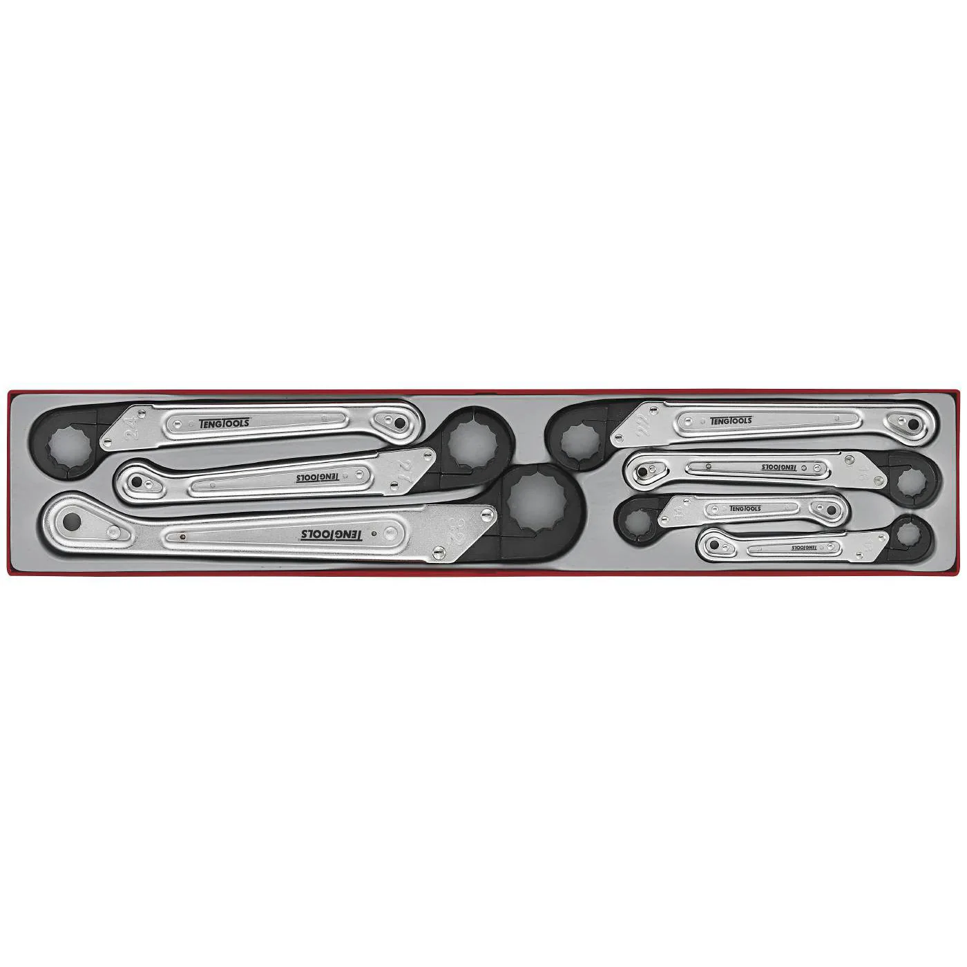 Öppningsbara ringspärrnycklar 7 delar Teng Tools TTXQRS07