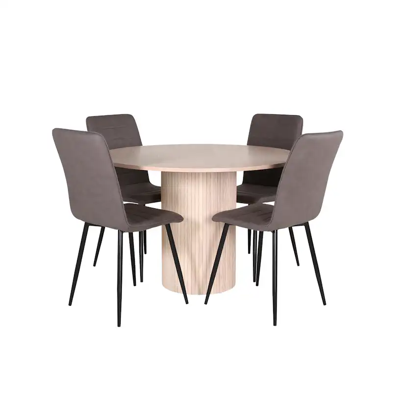 Matgrupp Venture Home med Bianca Matbord och 4 Walerina Matstolar