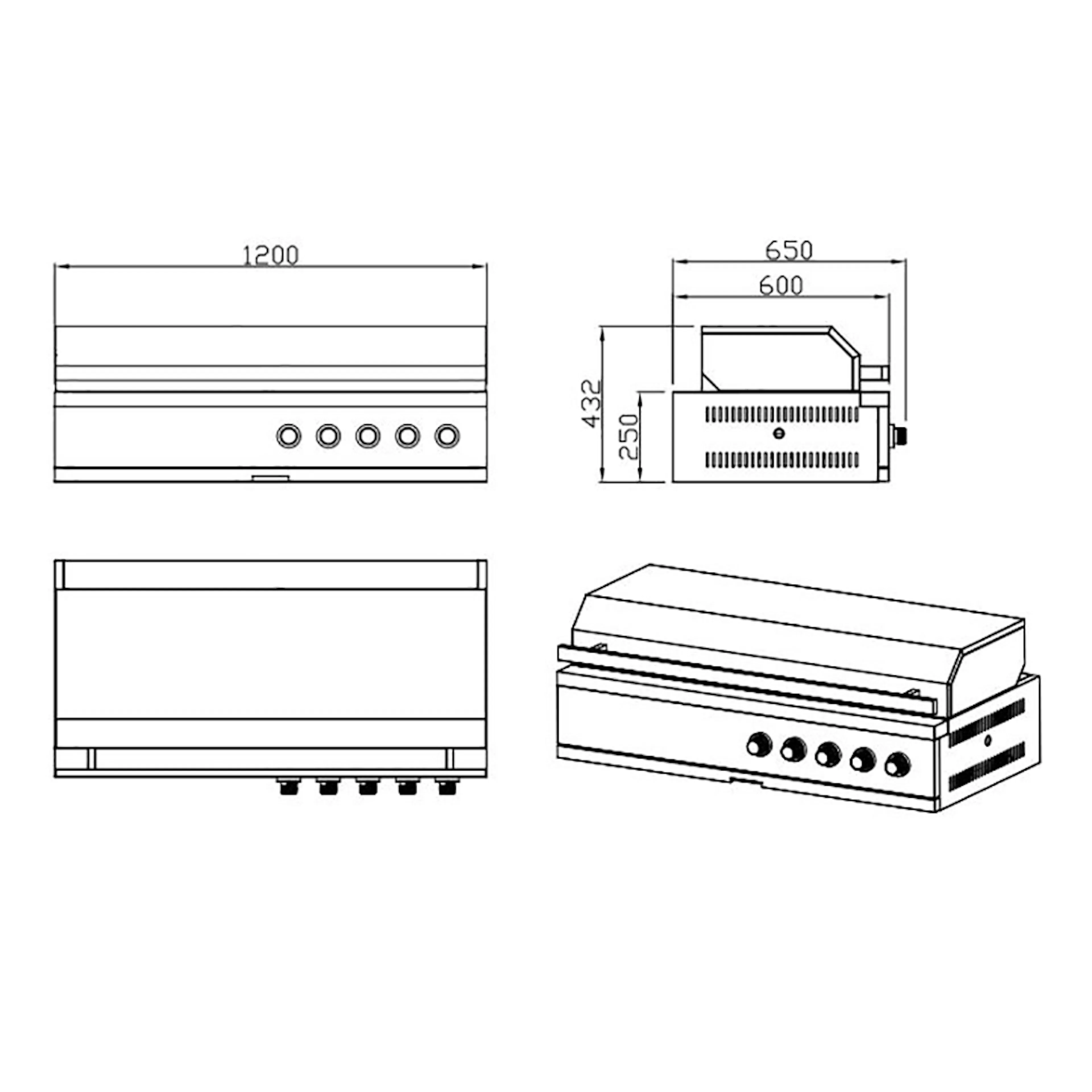 Gasolgrill Myoutdoorkitchen 5 brännare och Sidobrännare