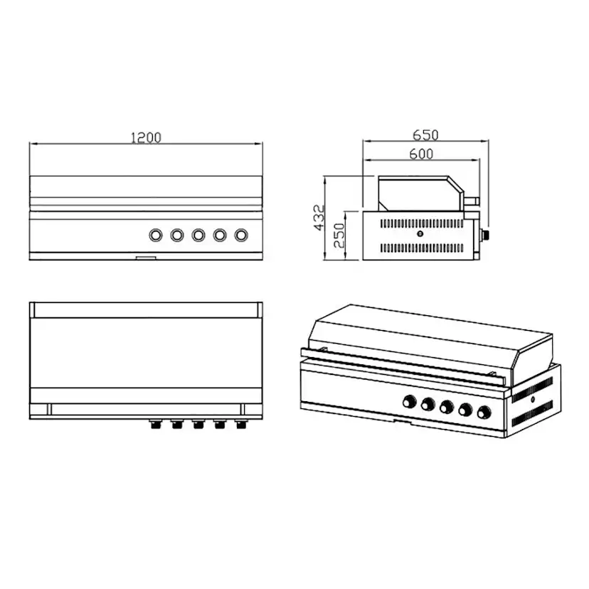 Gasolgrill Myoutdoorkitchen 5 brännare och Sidobrännare