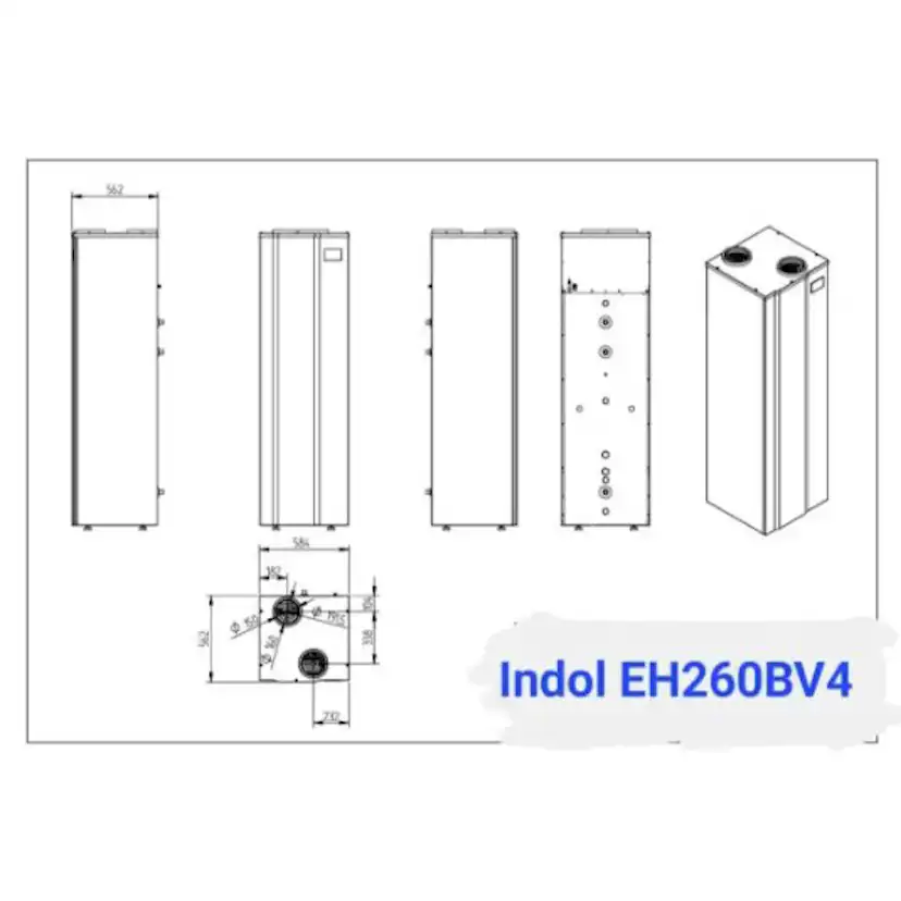 Värmepumpsberedare Indol EcoHeat PRO EH260FV3 Wifi-Ansluten 260L