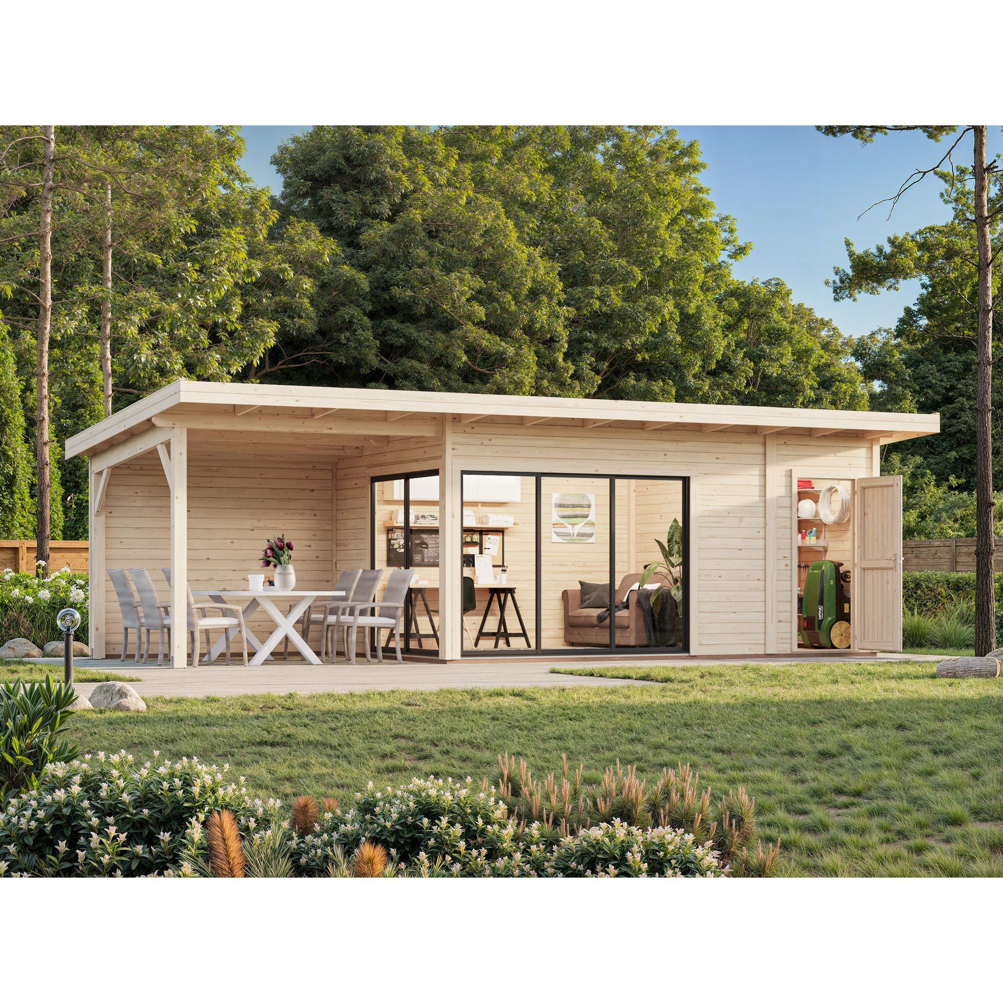 Stuga Palmako Andrea 24,2 m² Slide (inv. 15,2+7,9 m²)