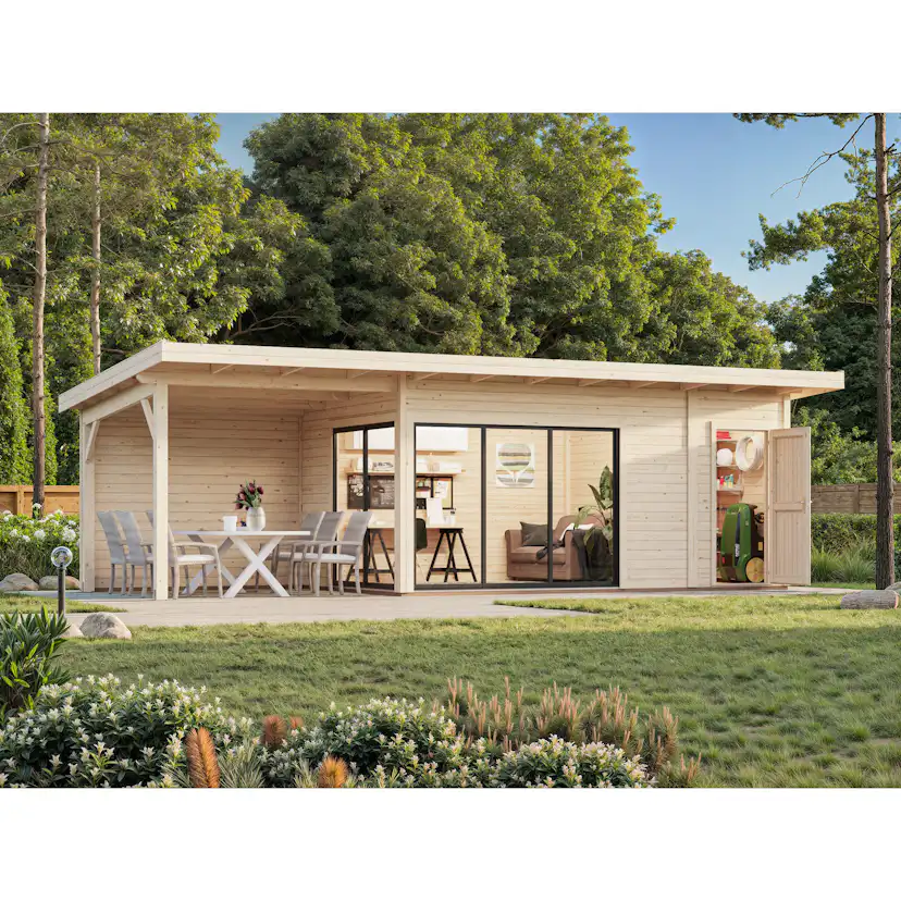 Stuga Palmako Andrea 24,2 m² Slide (inv. 15,2+7,9 m²)