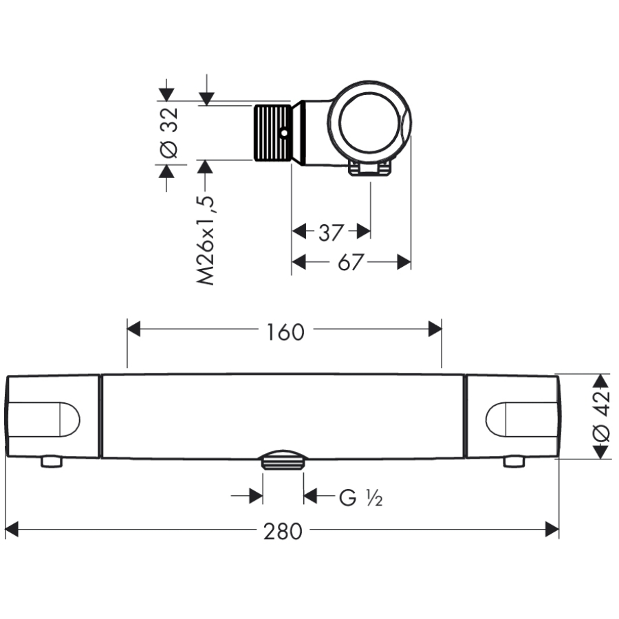 Duschblandare Hansgrohe Ecostat 1001