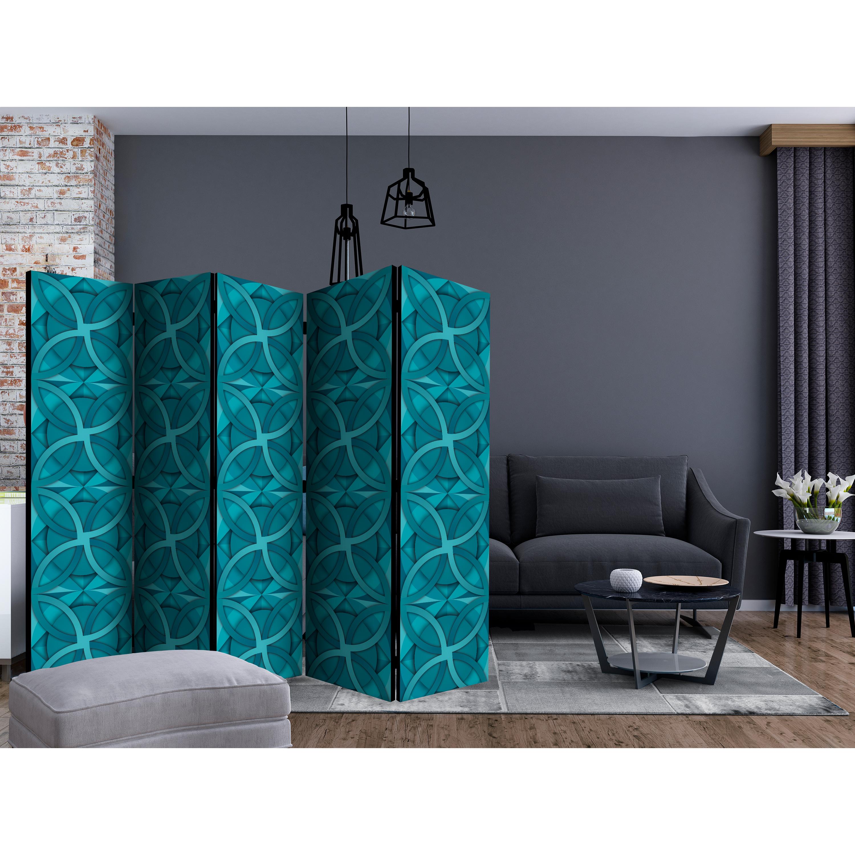 Rumsavdelare Arkiio Geometric Turquoise II 225x172 cm