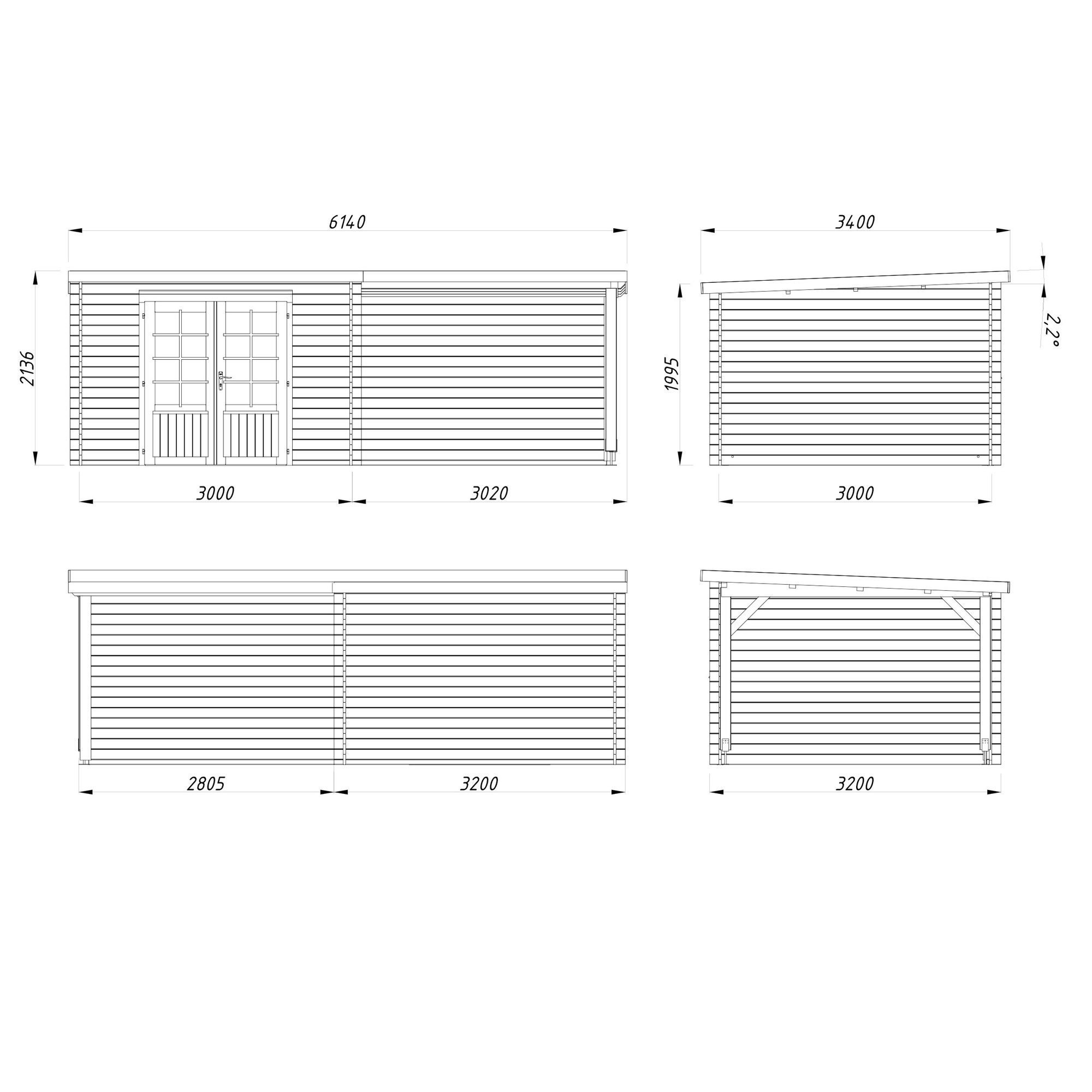 Ella 8,7+8,2 m2 Brun dippad
