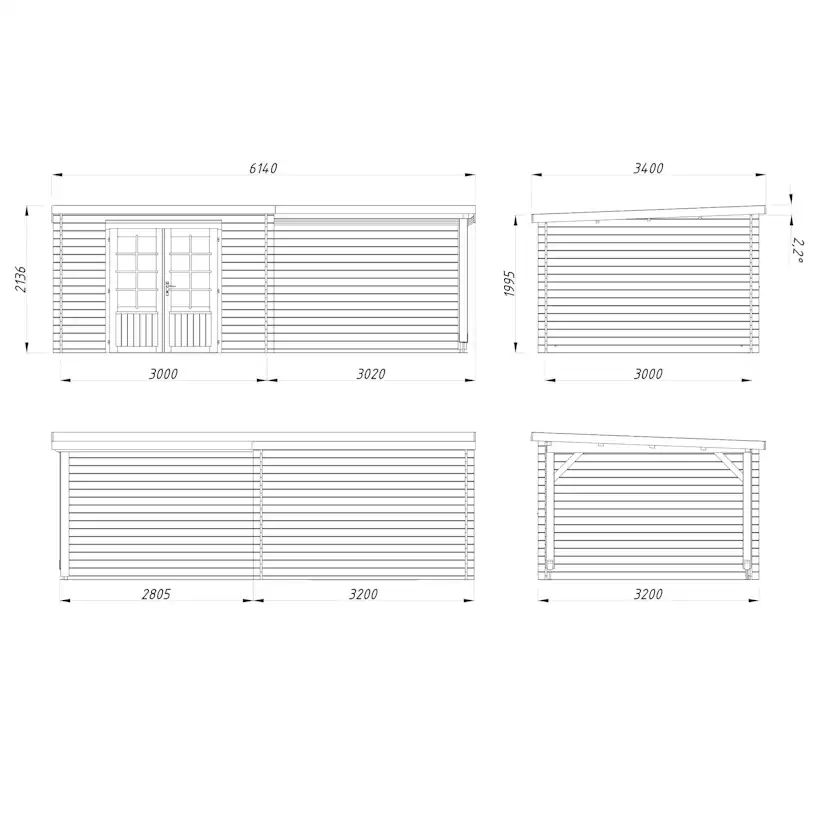 Ella 8,7+8,2 m2 Brun dippad