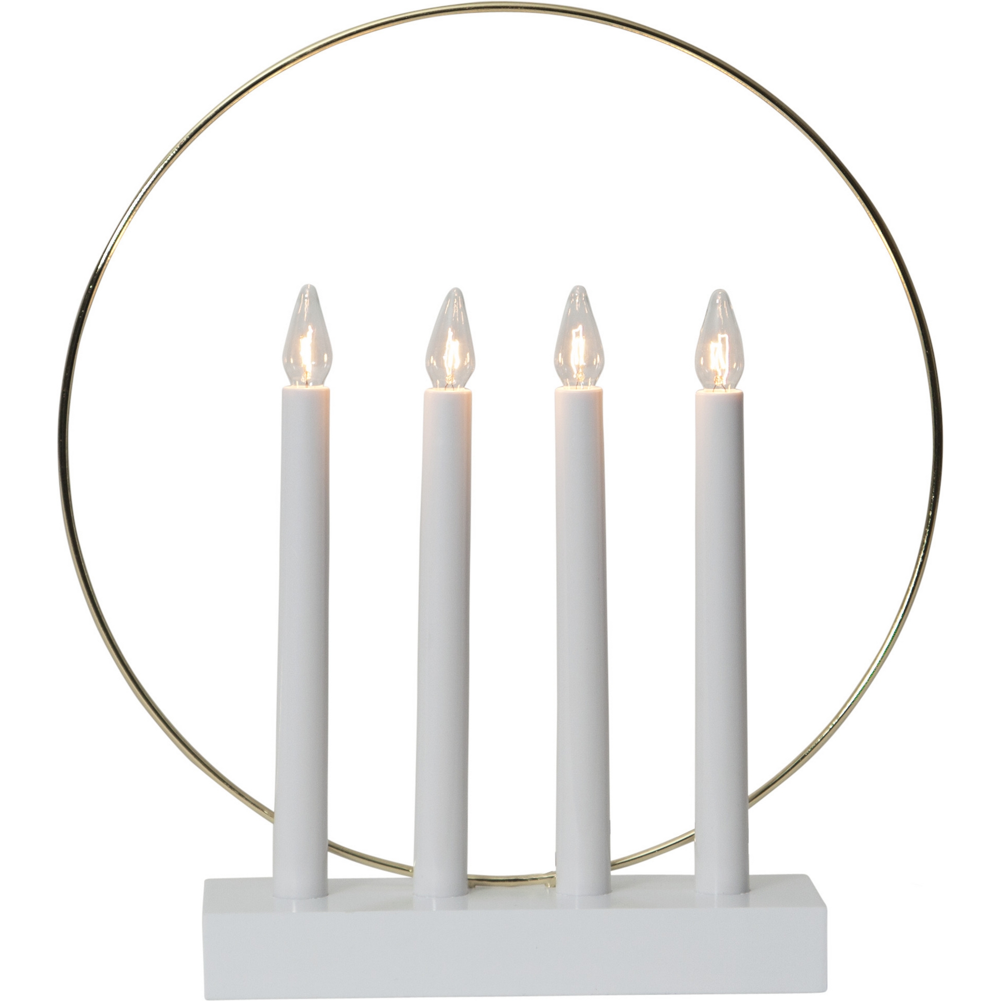 Adventsljusstake Star Trading Glossy 4st LED-Ljus Vit