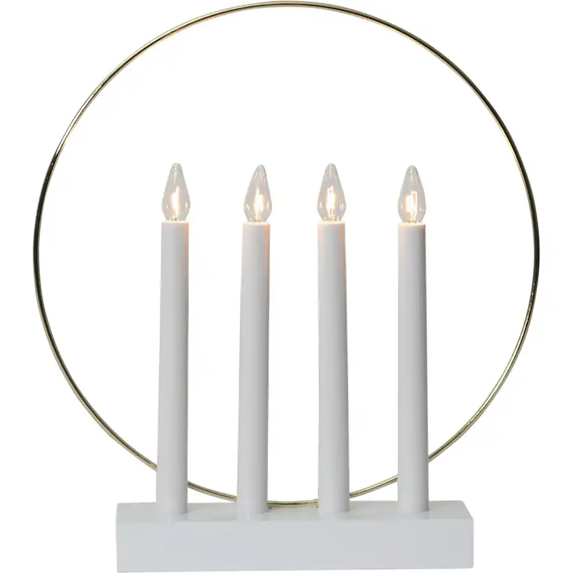 Adventsljusstake Star Trading Glossy 4st LED-Ljus Vit