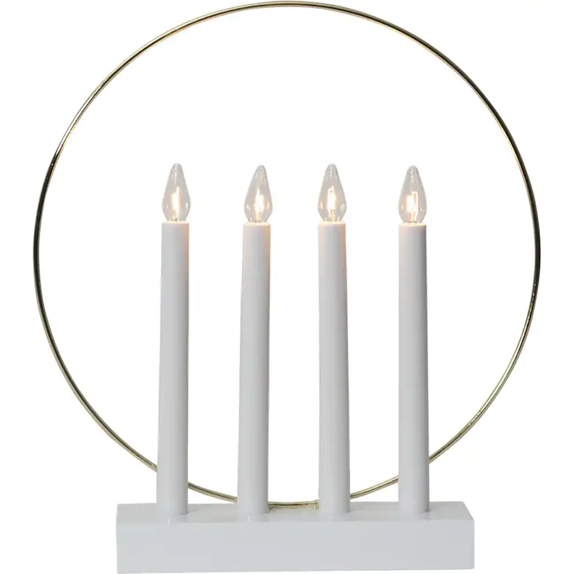 Adventsljusstake Star Trading Glossy 4st LED-Ljus Vit
