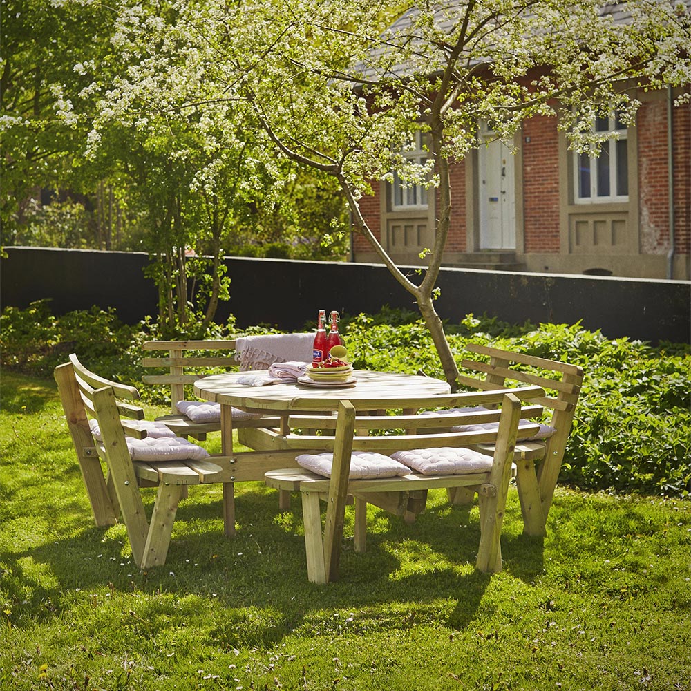 Picknickbord PLUS Runt med Ryggstöd
