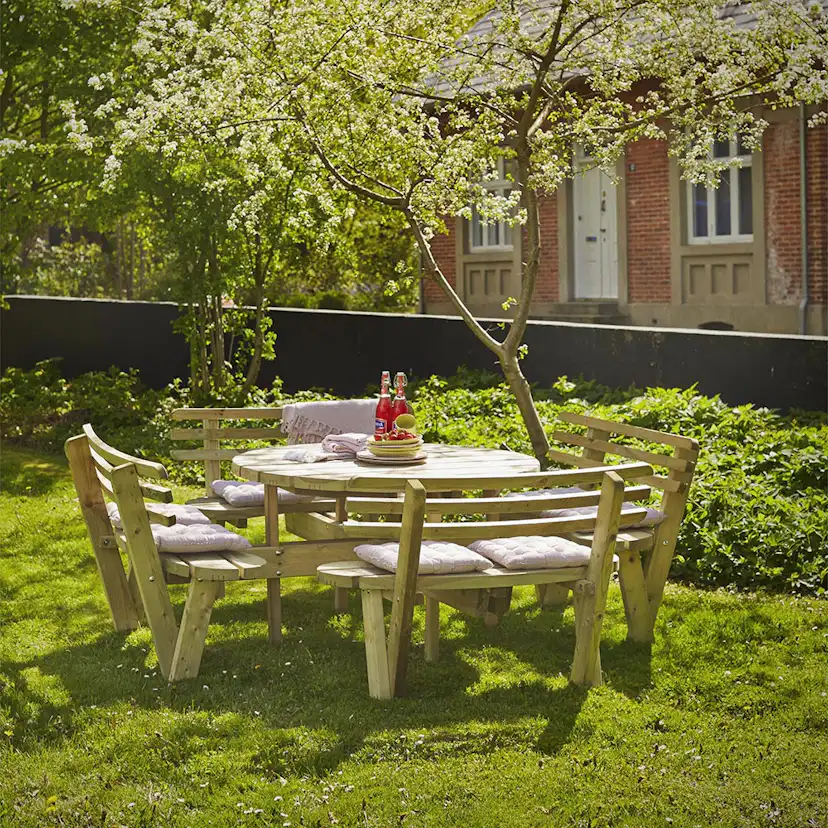 Picknickbord PLUS Runt med Ryggstöd